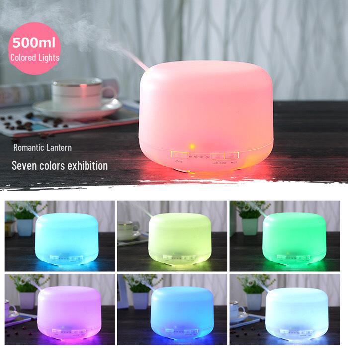 Difuzor și umidificator cu ultrasunete pentru aromaterapie MUJI 500ML, cu telecomandă și lampă cu uleiuri esențiale pentru casă sau dormitor.