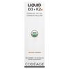 Liquid D3 + K2, Unflavored, 29.6ml (1 Fl Oz)
