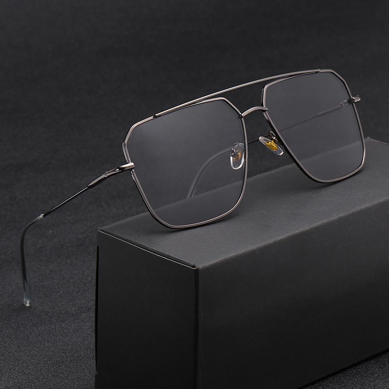 Vintage Oversized Sunglasses Men polygon Anti-Reflective Mirror Classic Square Metal Glasses Fashion New Women Sun Glasses Uv400