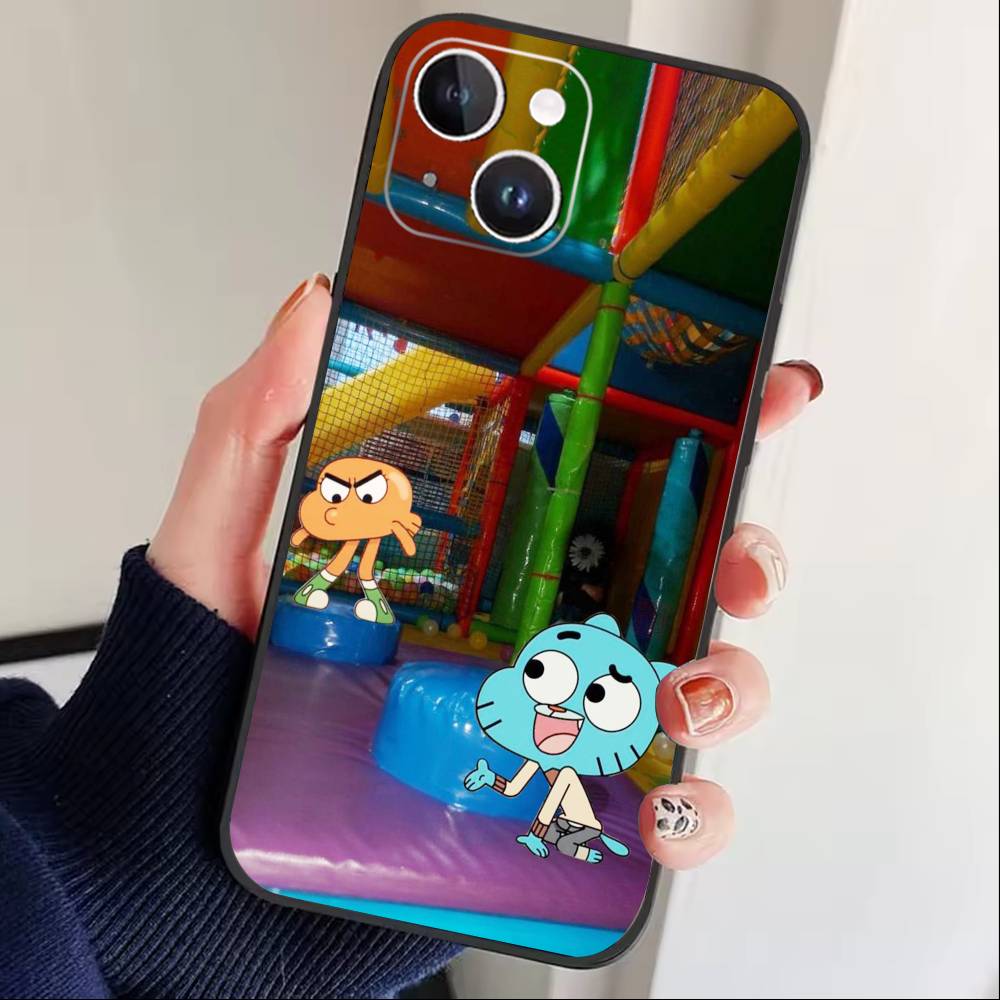J-Gumball and Darwin Phone Case For iPhone 16,15,14,13,12,17,Pro Max,Plus Silicone Black Case