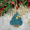1pcChristmas Tree Car Rearview Mirror Pendant Handwoven Car Interior Decoration Holiday Party Bell Bag Pendant Gift