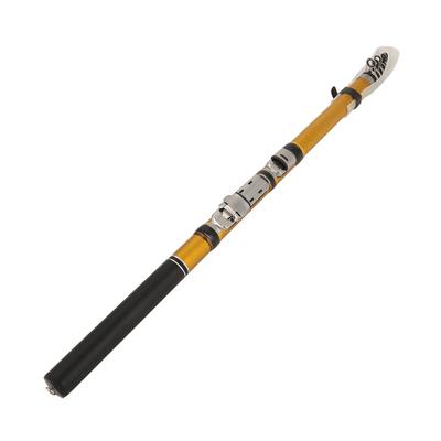 Mini Glass Fiber Telescopic Ultra Light Casting Rock Sea Fishing Rod Pole Gold (3.0m)