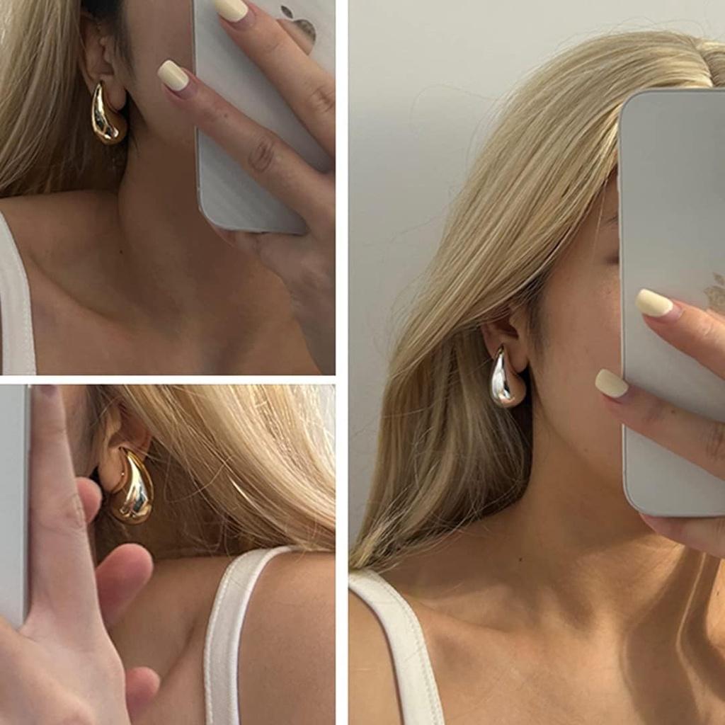 iF ME Orecchini a perno a goccia in metallo per donna oro argento orecchini ipoallergenici accessori gioielli