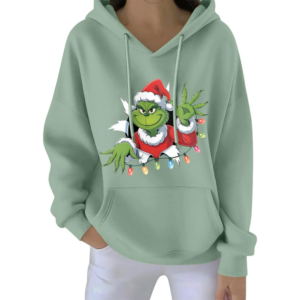 Women's Christmas  Hoodie Funny Cute Christmas Holiday Sweatshirt Pullover