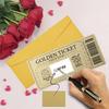 Scratch Off Ticket Golden Ticket Scratch-Off Card Raffle Gift Surprise Scratch-Off Card With Envelope Party Favor Cinema Voucher