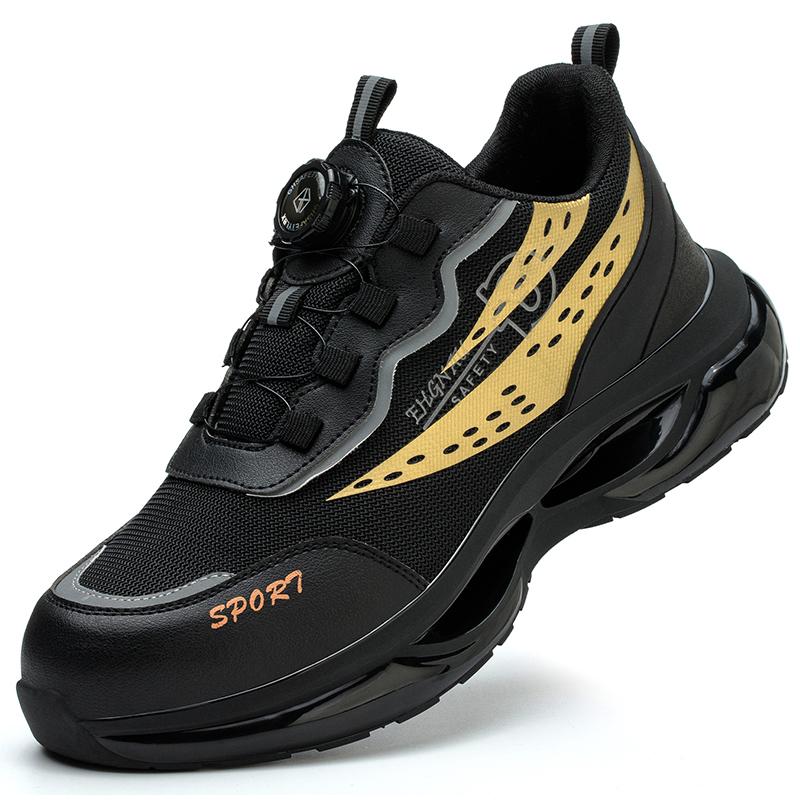 Safety Shoes for Men Steel Toe Lightweight Breathable Sneakers Anti Shock Anti-Puncture Industrial Warehouse Work Shoes Black