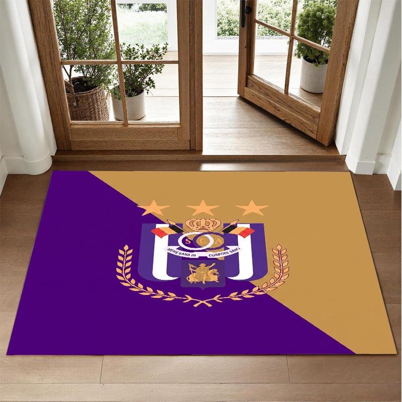 Anderlecht FC Design Crystal Velvet Rug Soft Decorative Mat for Bedroom Entrance