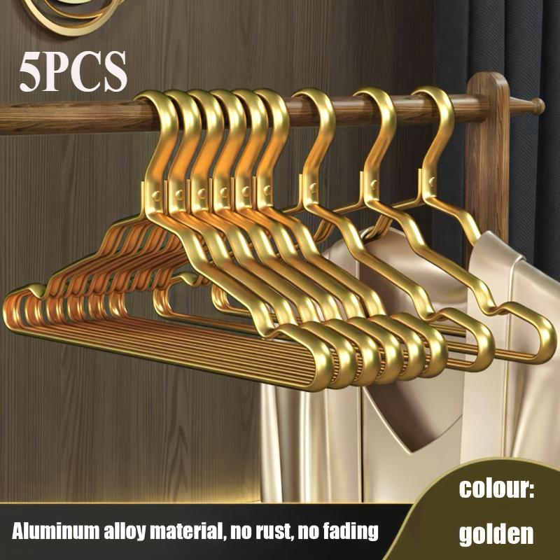 5pcs High-quality Aluminum Suit Hangers, Heavy-duty Metal Hangers, Suitable for Both Dry and Wet Use