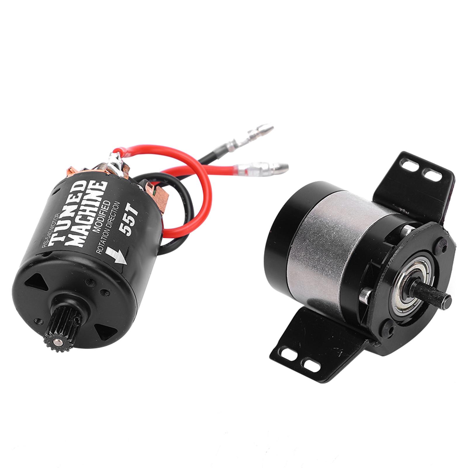 

1:5 Ratio Gearbox Transmission Box 540 Brushed 55T Motor Fit for SCX10 1/10 RC Car