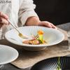 Japanische Keramiksalatplatte Strohhutplatte Restaurant Hauptgericht Heimküche Einfarbige Lamian-Nudelschüssel Tafelgeschirr