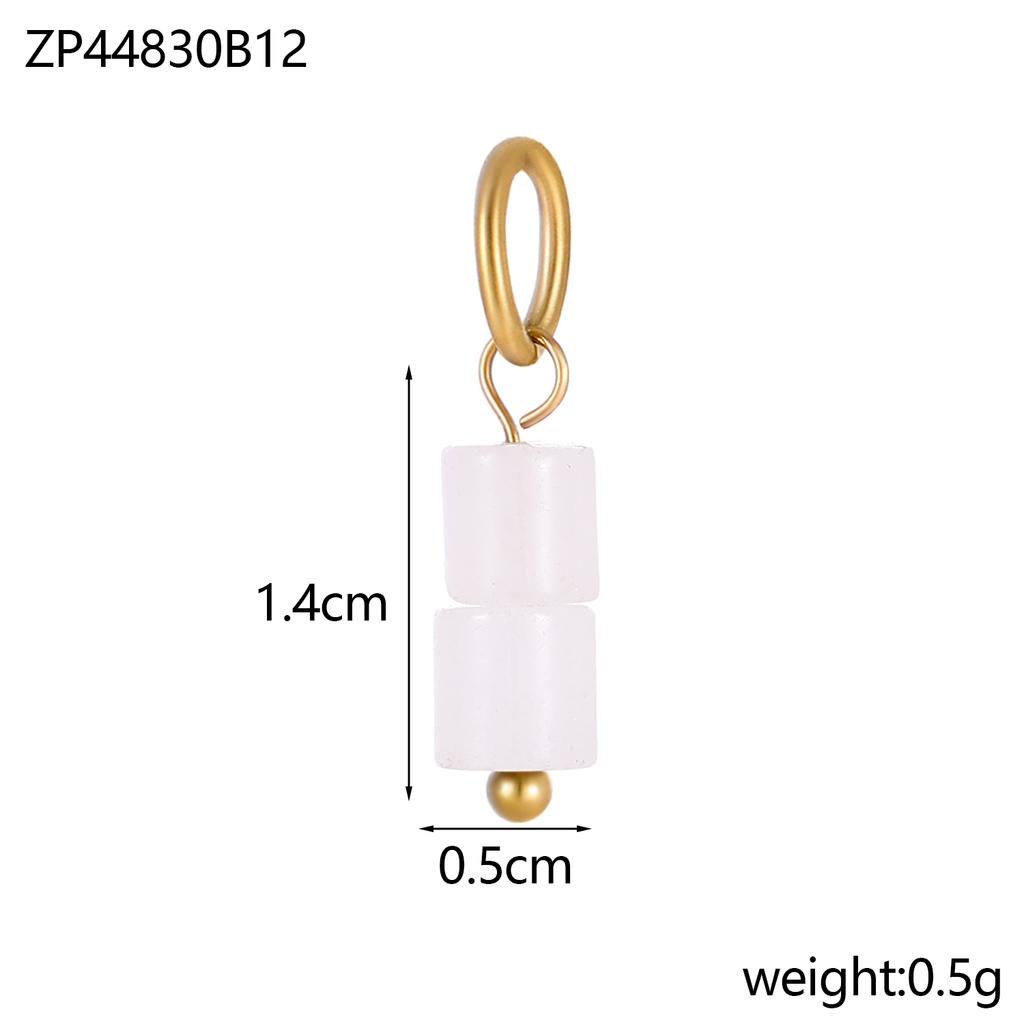 Trend Colorful Handmade Natural Stone DIY Necklace Charm Pendant 18K Gold Plated Stainless Steel Accessories Fashion Jewelry