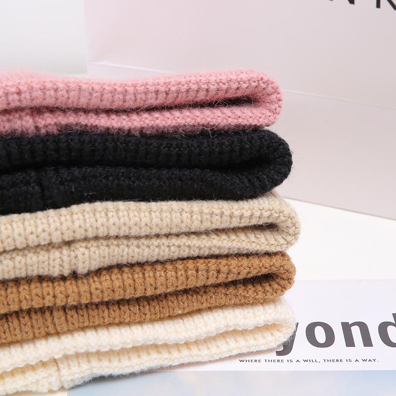 Czapka damska zimowa Jasna Płytka Ciepła Jednolity Kolor Czapka Dzianinowa Styl Koreański Studentka Urocza Para Melonowa Skóra Właściciel Wełniana Czapka Męska