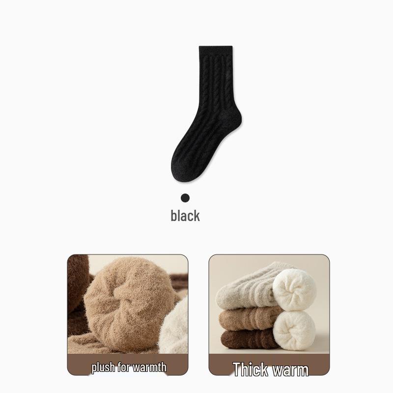 Australian Women's Mid-Calf Velvet Socks: Fleece-Lined, Thick Imitation Cashmere, Cozy Winter Sleepwear.