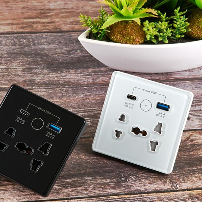 WiFi Universal Wall Socket Multifunction Power Plug Socket USB Charging AC100V-240 Intelligent Wall Outlet Switches