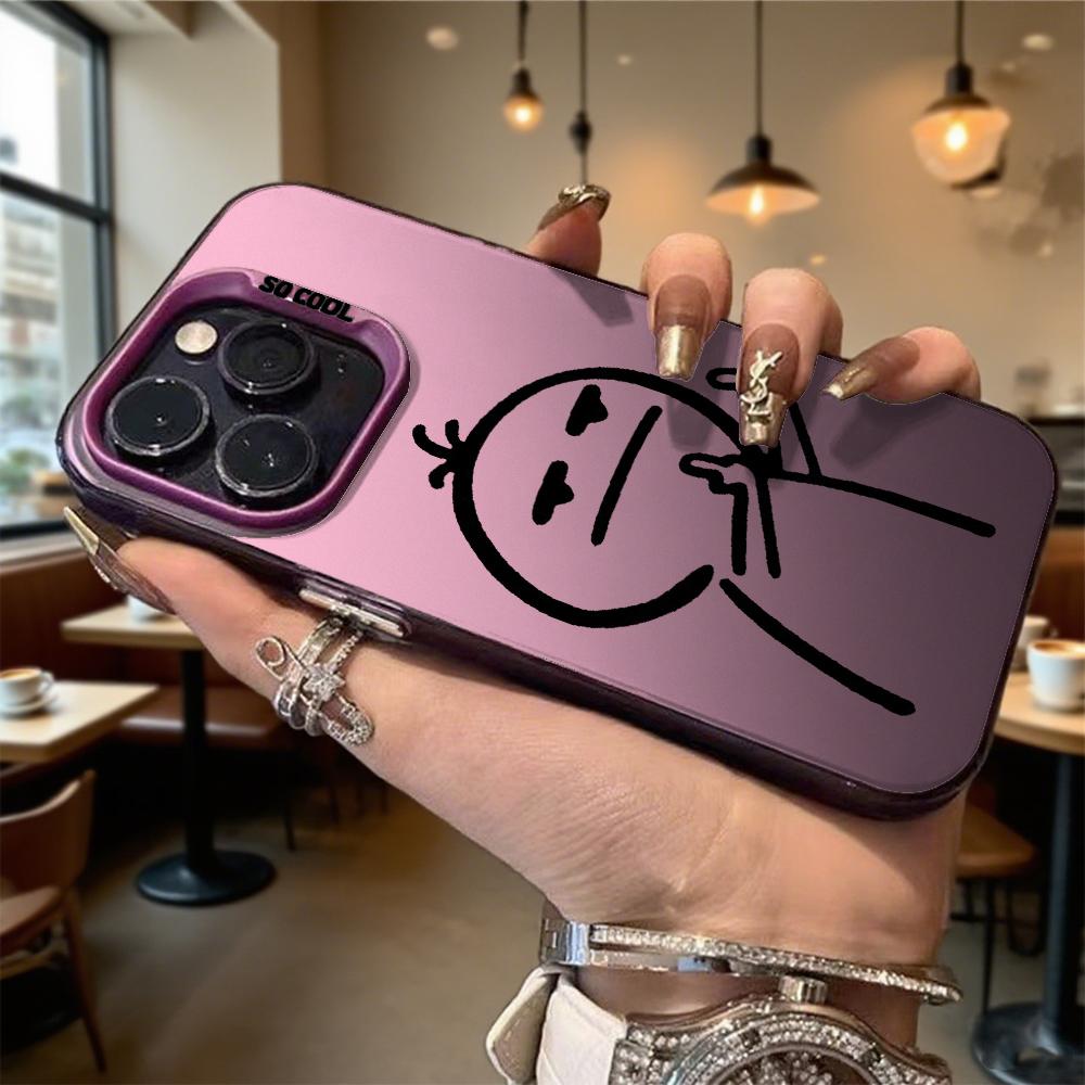 Figure Giving Middle Finger Hard Phone Case for Iphone 16 15 14 13 12 11 Pro Max Mini Shockproof Anti-Scratch Protective Cover