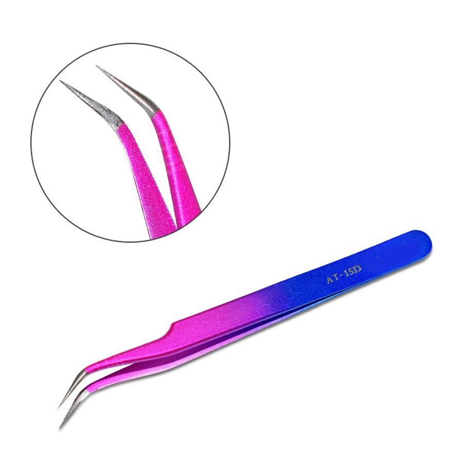 Stainless Steel Precision Eyelash Extension & Nail Art Tweezers, Beauty Tool for Lash Lifting & Rhinestones Applying