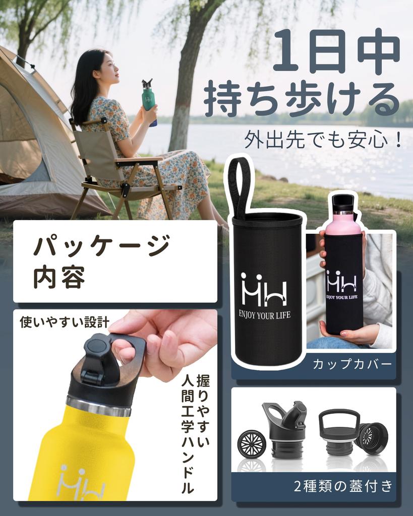 500ml Stainless Steel Vacuum Insulated Water Direct Keeps Cold or Suitable for Sports Drinks and Carbonated Screw Easy To Wide Perfect for and Outdoor