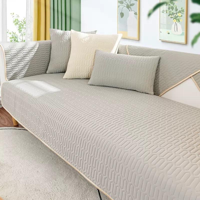 Sofa Cushion Summer Mat Ice Silk Non-Slip Fresh Living Room Combination Sofa Cover All-Inclusive Summer Style Full Covered