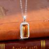 Natürlicher Amethyst Citrin Anhänger S925 Sterling Silber Halskette Damen Europäischer und Amerikanischer Stil Hochwertiger Farbstein Anhänger Mode Geschenk