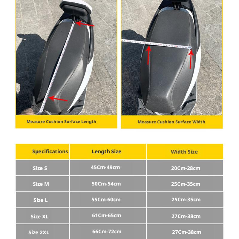 SEAMETAL Leather Motorcycle Seat Cushion Cover Universal Anti-slip Seat Protector Mat Rainproof Sun-proof Wear-resistant