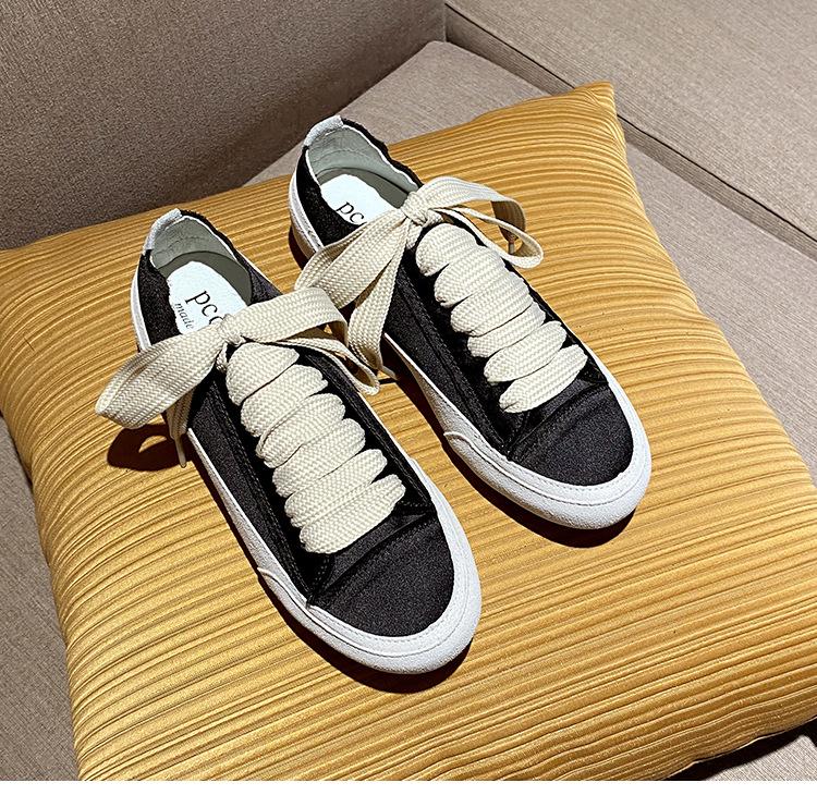 Satin White Flats Shoes Comfortable And Breathable Women New Fashion Canvas Casual Sneakers For Women's Shoes