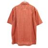 Columbia Check Pattern Short Sleeve Shirt M Orange Brown Outdoors Men's Used
