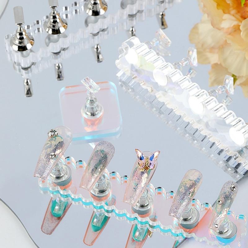 Nails Art Display Stand Magnetic Nail Tips Practice Holder Nail Stand Nail Holder Nail Tips Holder for Painting Nails
