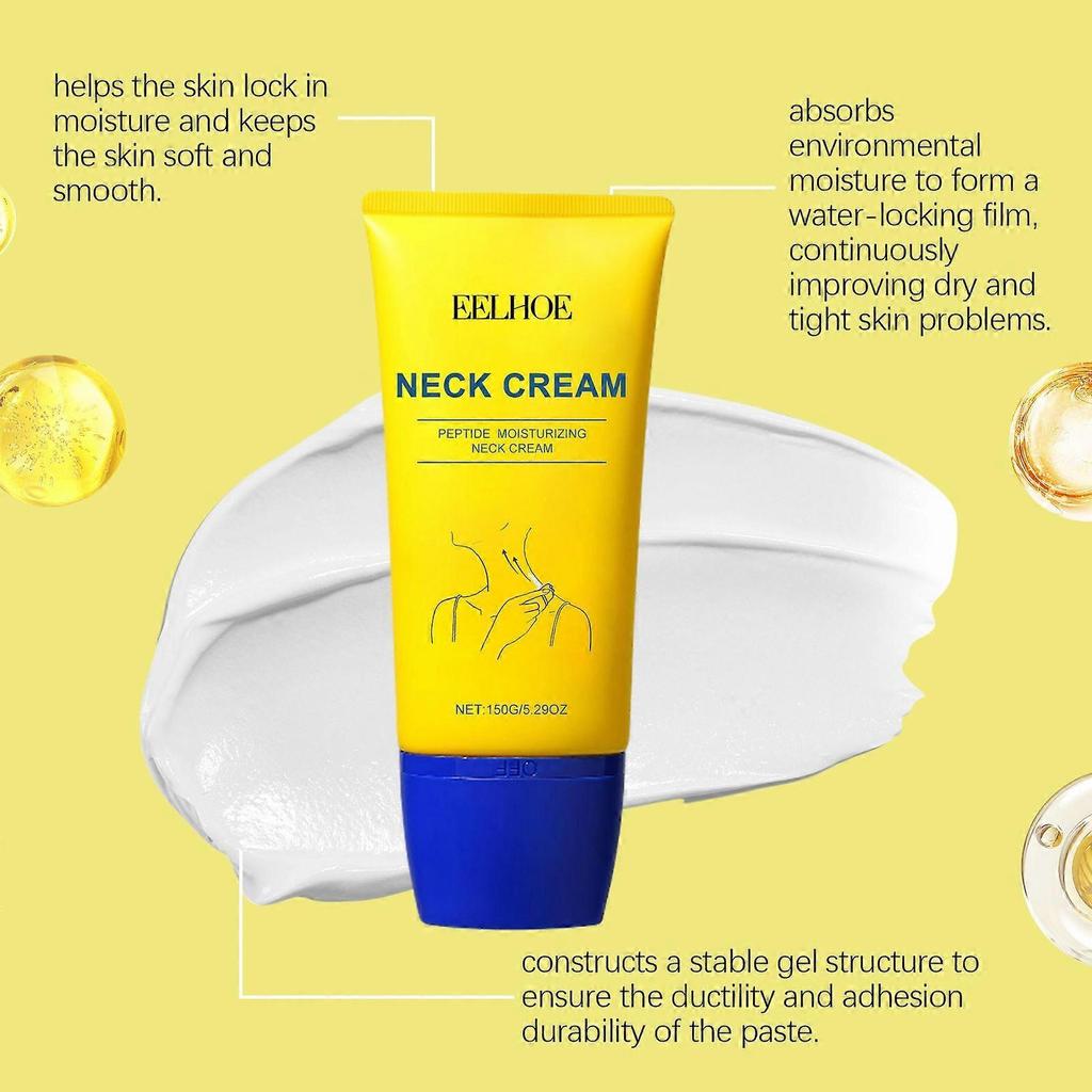 Halscreme, Anti-Aging Halsstraffende Creme, Feuchtigkeitsspendende & Straffende Hals Hautpflege mit Peptid, Anti Falten, Hebt & Glättet Haut für jugendliche L