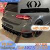 Para Volkswagen Golf MK7.5 GTI TCR 2017-2020 Difusor Trasero Placa Spoiler Labio Splitter Kit de Carrocería Tuning Accesorios para Coche