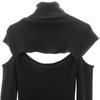 eimy istoire Long sleeve Rib knit one piece F black Women Used