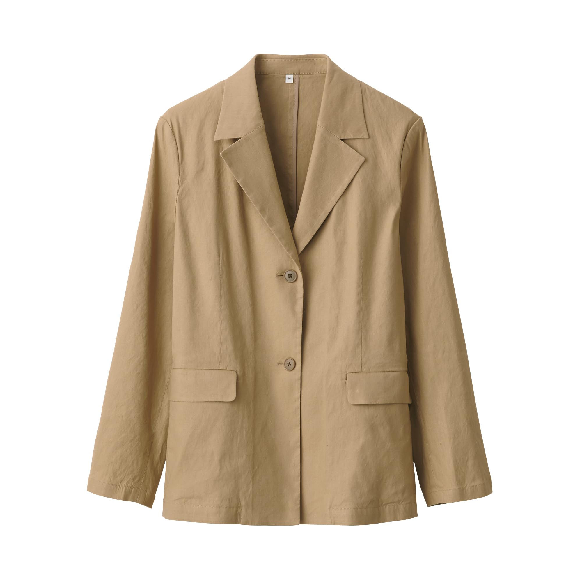 

MUJI Hemp Blend Stretch Tailored Jacket BD0YIA4S бежевый S женский женский женский
