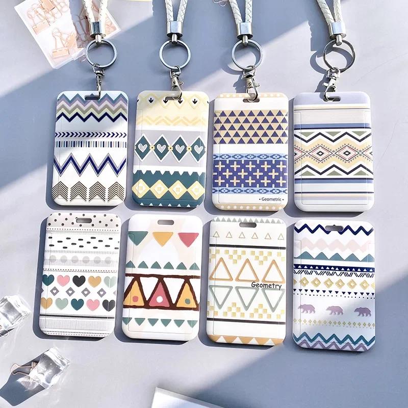 Schüler Schulbus Ausweishülle Halter Schlüsselanhänger Koreanisch Niedlich Geometrisch Junge Mädchen Weiblich Kreditkartenhülle Etui