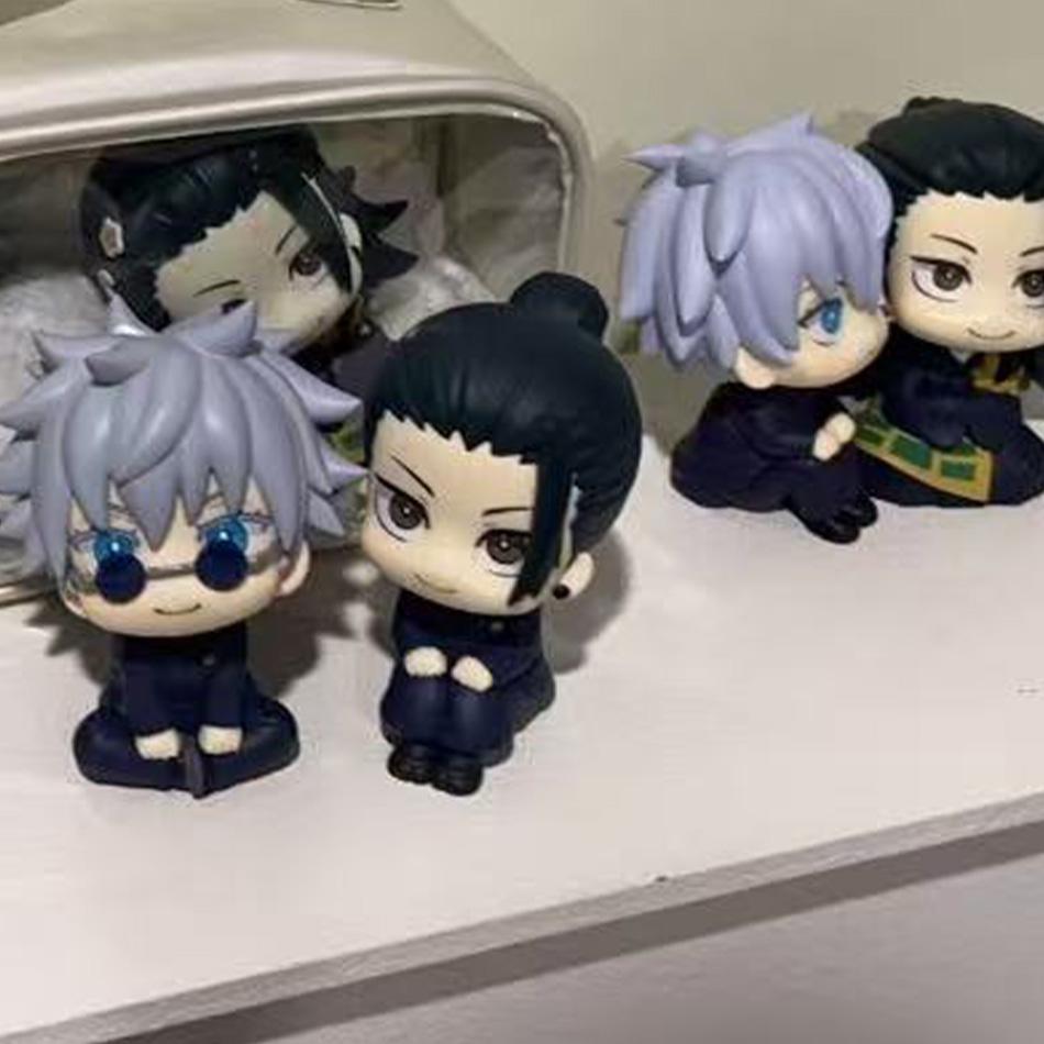 Lot de 5 Pièces/Ensemble Figurines d'Action Anime Jujutsu Kaisen Modèle PVC Collectionnable Yuji Itadori & Gojo Satoru Version Q. Jolie poupée cadeau pour les fans