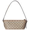 Gucci Torebka na ramię z emblematem GG, jasne złote okucia, tkanina powlekana, mała, damska, beżowo-brązowa, 847281-FAEUC-9758