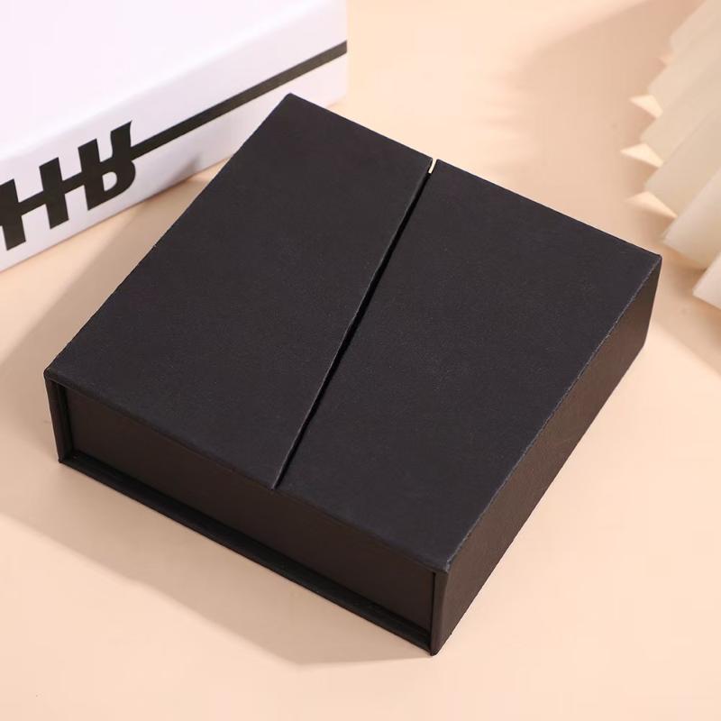 Dual-Opening Magnetic Flip Jewelry Packaging Box Earring Necklace Ring Jewelry Organizer Box Thick Kraft Paper Jewelry Box