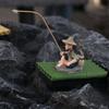 Realistic Fisherman Figurine Auto-Floating Fish Tank Decorations Creative Fishing Ornament  Office