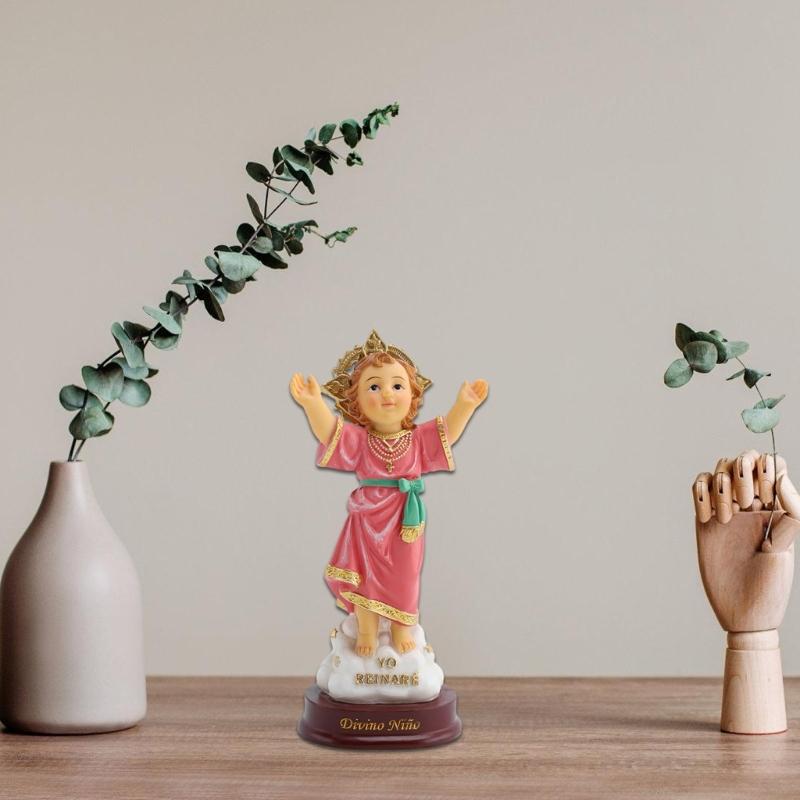 Inspirational Resins Holy Child Statue Divine Nino Figurine with Open Arm for Religious Collectors and Art Enthusiasts