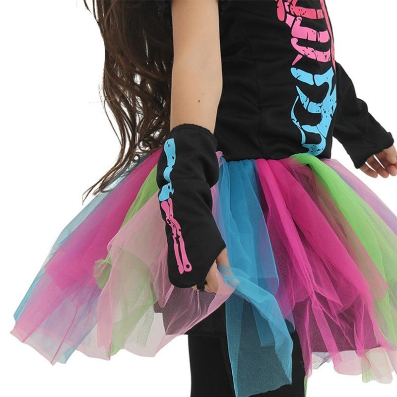 Halloween Masquerade Zombie Costume, Halloween Costume Children's Rainbow Skull Skeleton Ghost Costume