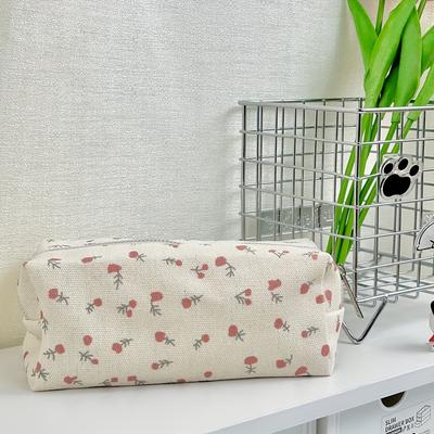 Niedliches Blumen-Leinwand-Federmäppchen mit großem Fassungsvermögen, Studenten-Schreibwaren-Organizer mit Reißverschluss, perfekt für Stifte, Marker und Schulsachen
