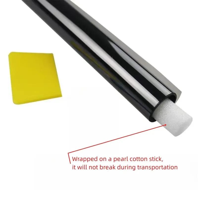 3Mx50CM VLT Schwarze Auto-Fensterfolien Tönungsfolie Haus-Fensterglas Solar-UV-Schutz Aufkleberfolien Perlenbaumwolle Klebekarton PAC