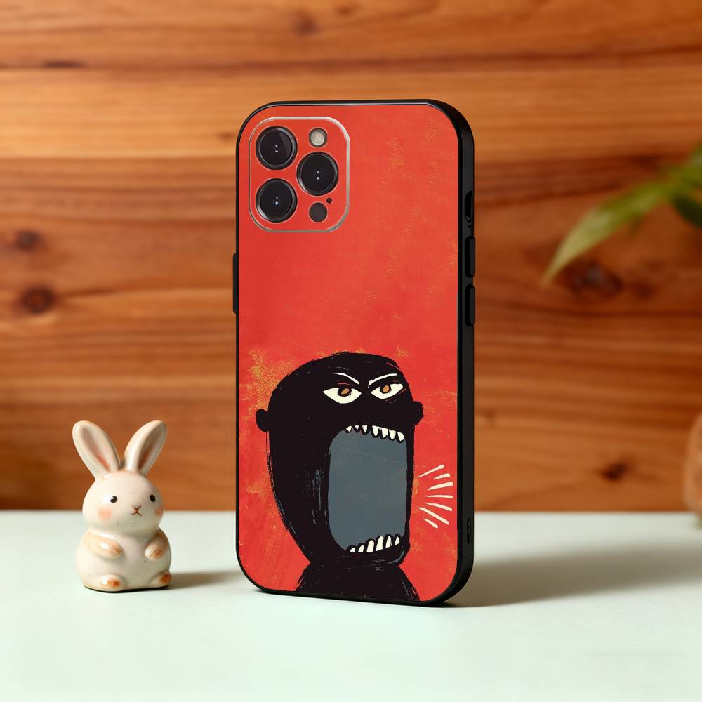 Ah, Please Open Your Mouth Phone Case For iPhone17 16 15 14 13 12 11 Pro Max Plus,5G Soft Black Case
