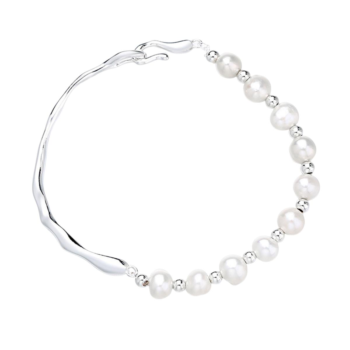 

Yousheng женский браслет искусственный жемчуг гладкие бусины половина браслета половина браслета звено пэчворк запястье ювелирные изделия для выпускного вечера ежедневные подарки серебряный