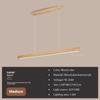 DAMIASMIL LED Pendant Light Dining Table Lamp Wood Long Strip Suspension Chandelier for Living Dining Room Lighting Fixture