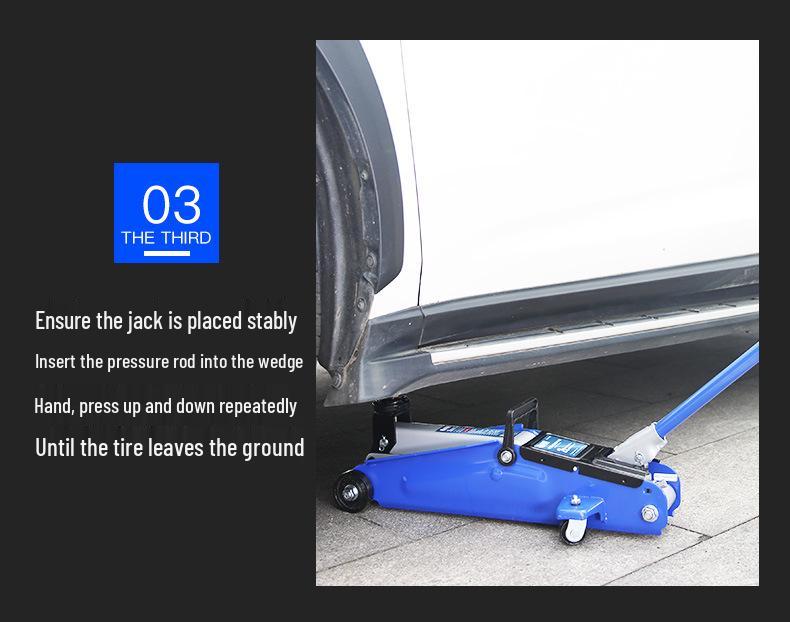 2-Ton Horizontal Hydraulic Car Jack for SUVs – 3T Tire Change Tool