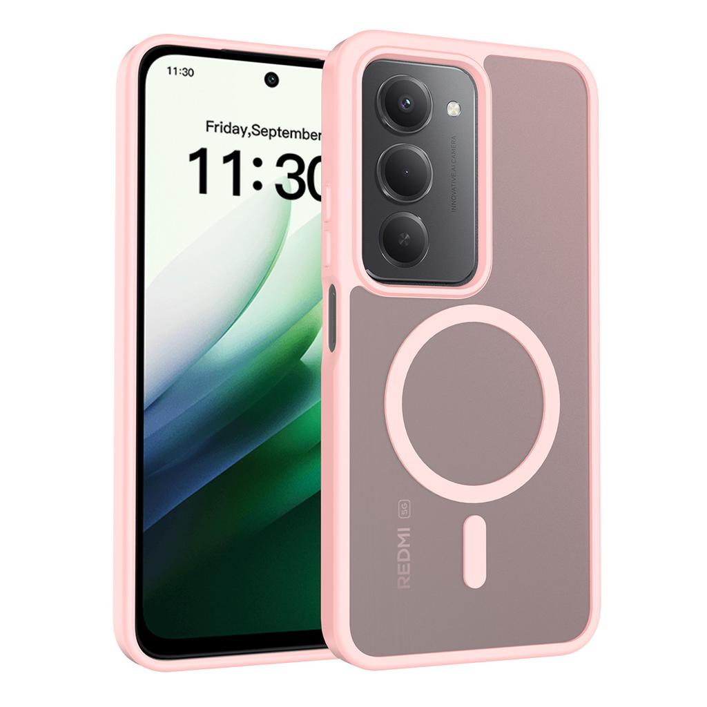 Etui magnetyczne na telefon o uczuciu skóry dla Xiaomi Redmi 15 4G 171,1 mm 5G 169,5 mm Magsafe Bezprzewodowe ładowanie Rama TPU Plastikowa tylna osłona