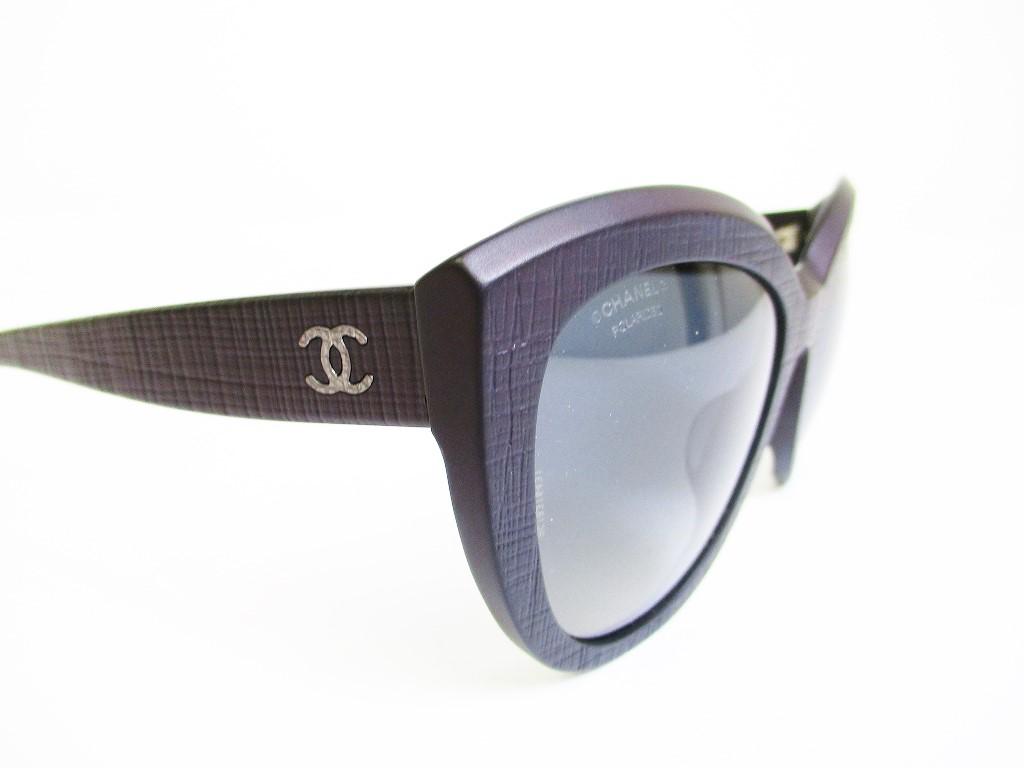 Oryginalne okulary przeciwsłoneczne CHANEL Gray Lends Brown Plastic Frame Eyewear #7283 Odnowione