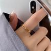 Korean Style Hollow Fashion Statement Ring for Women - Gold Plated Titanium Steel Index Finger Ring