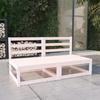2-seater Garden Sofa In Solid White Pine Wood - VidaXL