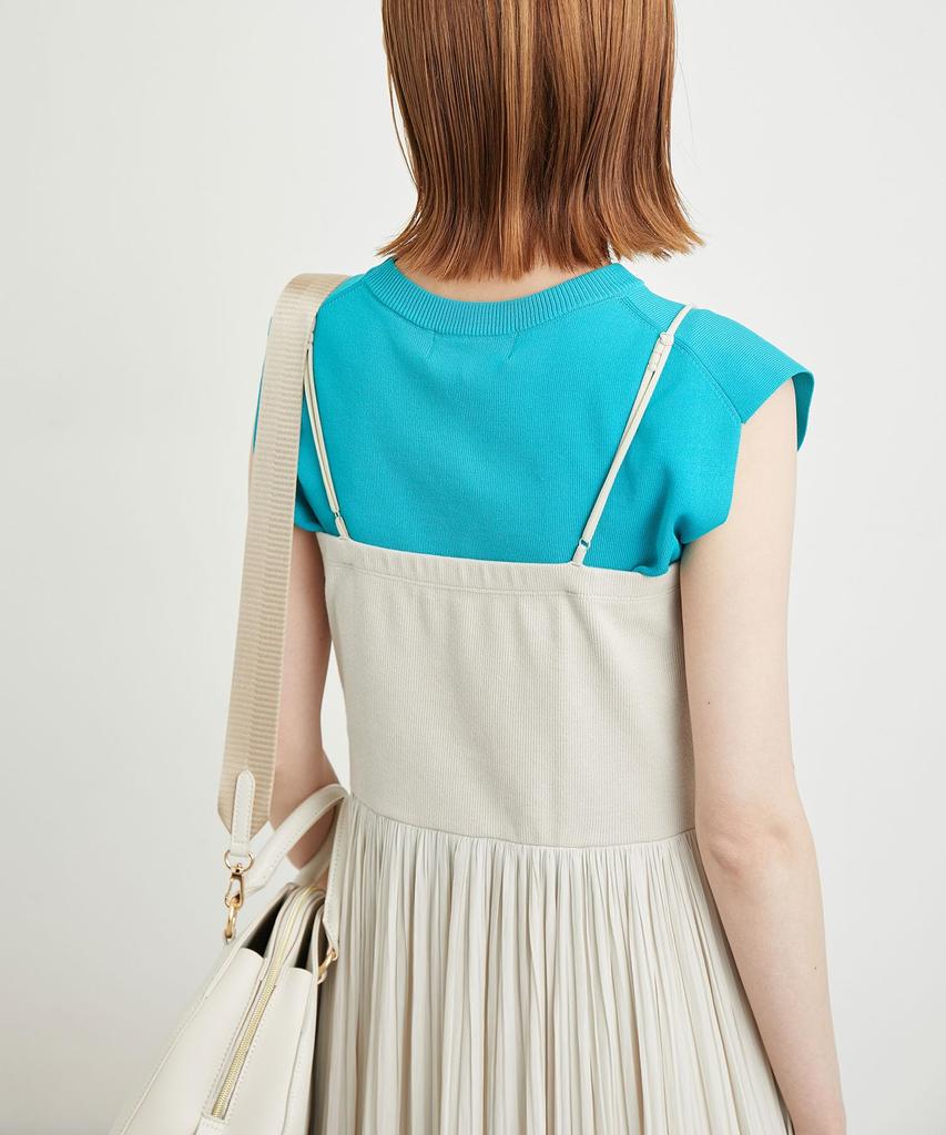 ROPE PICNIC Beauty Knit UV Cooling Zero Sleeve Knit Available in Turquoise Size 38 Pullover, Protection, Touch, Pullover, Web-Exclusive Colors,