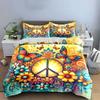 Bohemian Peace Symbol Art Set Multiple Sizes Kid'S And Adults' Bedroom Exquisite 3Pc Bedding Set, Gift
